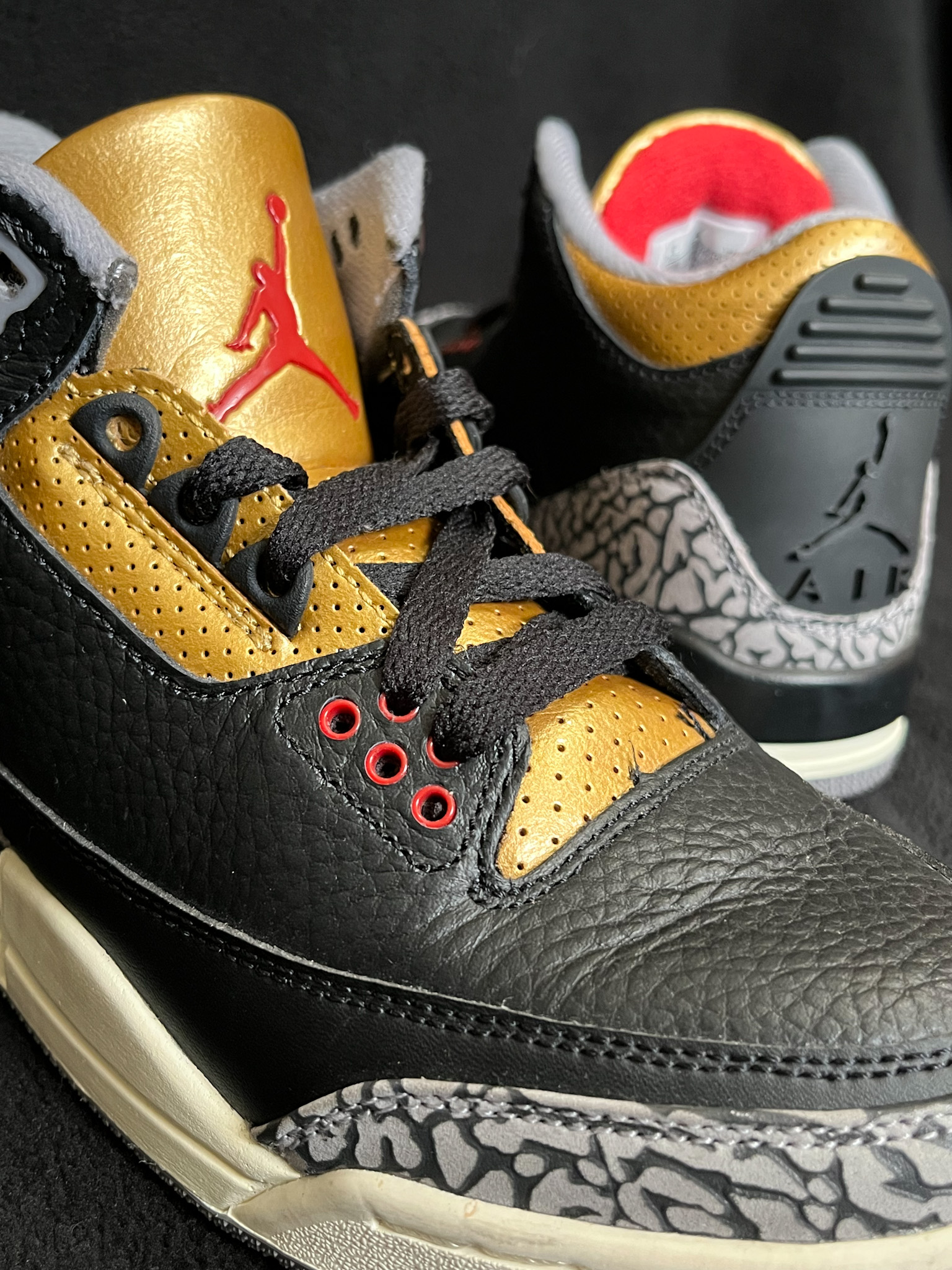 Jordan 3 Black Cement Gold